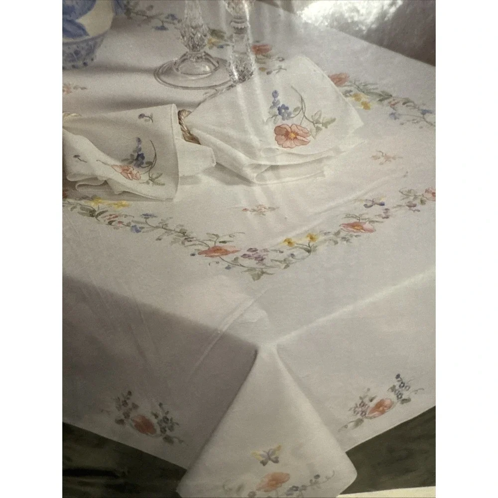 Bucilla Floral White Stamped Embroidery 52